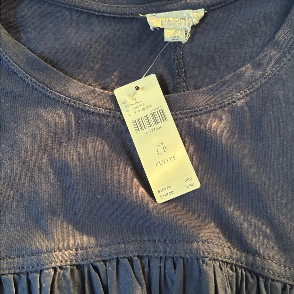 Anthropologie Navy Maxi Dress with Small Multicolor Embroidery NWT - Picture 3 of 3